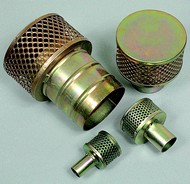 Click to enlarge - A range of strainers and skimmers for light duty filtering. Generally mild steel plated.