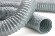 Click to enlarge - A high quality flexible ducting hose made using a double ply PVC wall fully encapsulating a sprung steel wire helix.