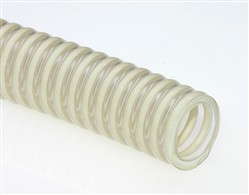 Click to enlarge - Lightweight PVC suction/discharge hose made from a non-toxic compound. Reinforced with a spiral helix and designed for the transfer of foodstuffs.