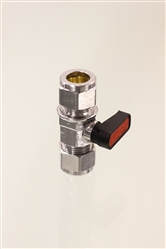 Click to enlarge - These valves are made in a tidy and compact design. Used for pneumatics and water at pressures of up to 20 bars. Under the compression nut is a BSP thread that allows further options for fitting into systems and easier adapting. 
